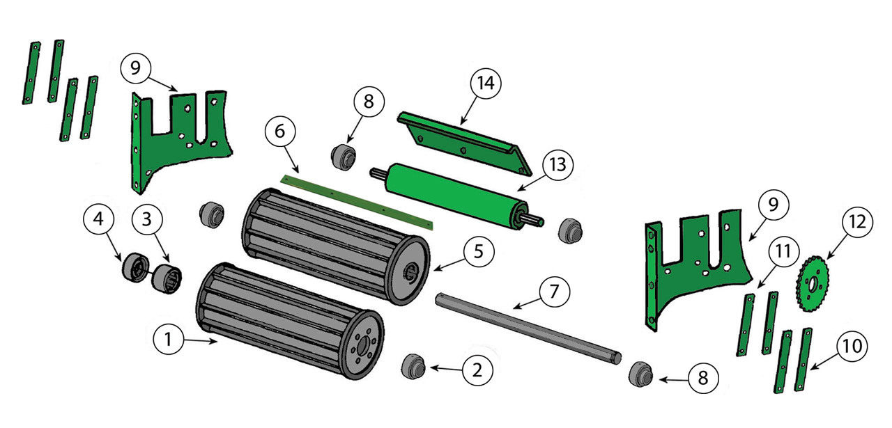 5820, 5830 Lower Feed Roll Assembly Kooima Ag