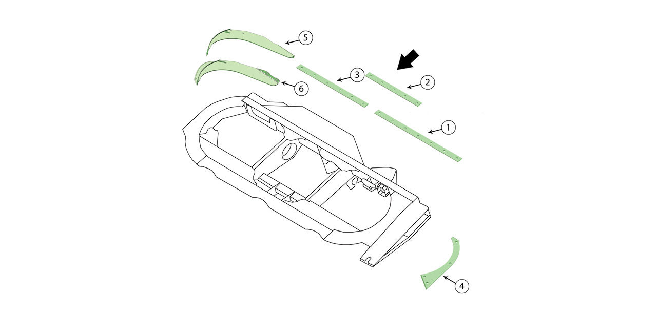6000 6000 F 6000 FP 7500 9000 Rail Wear Strip Assembly