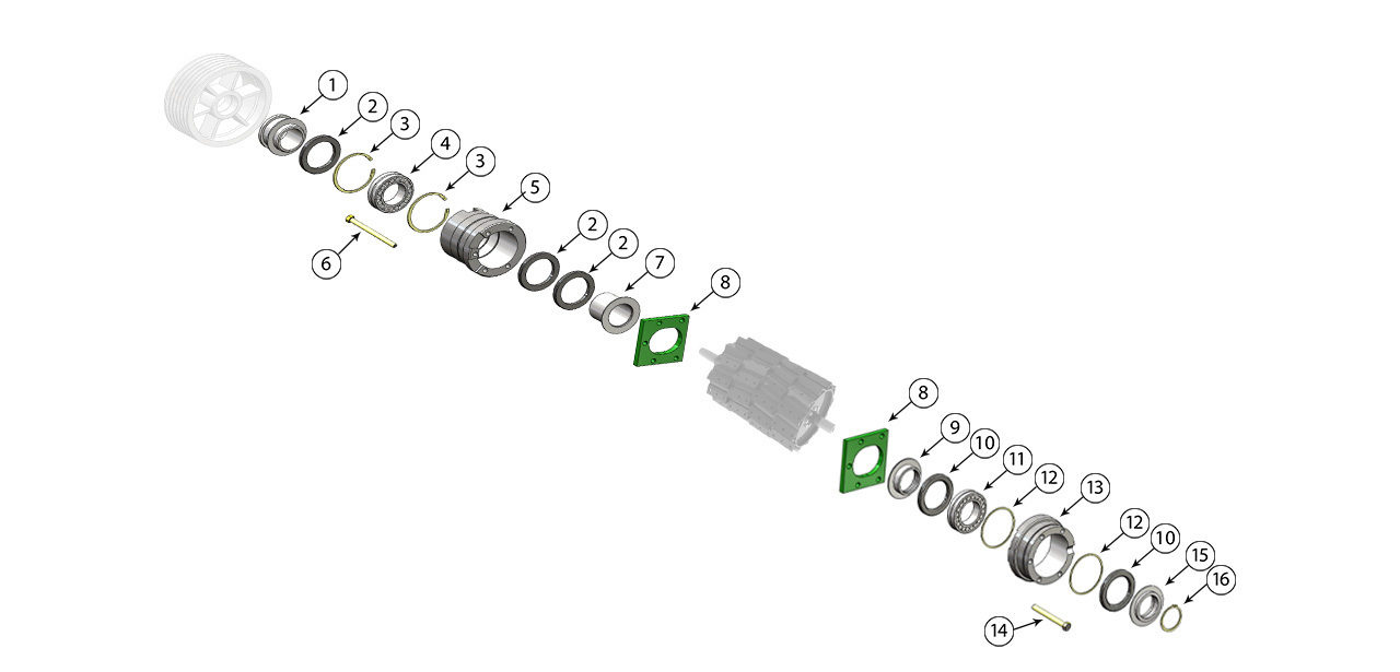 7750 7780 7950 7980 Cutterhead Bearing Assembly