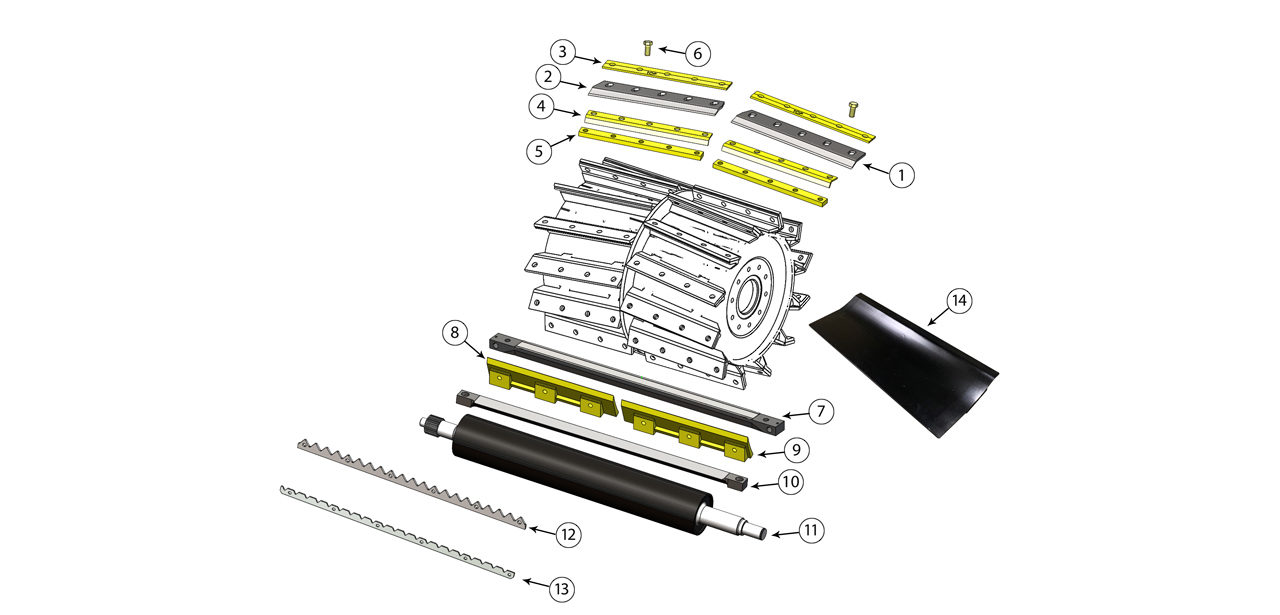 FR 920 Series Cutter Drum Feed Roll Assembly