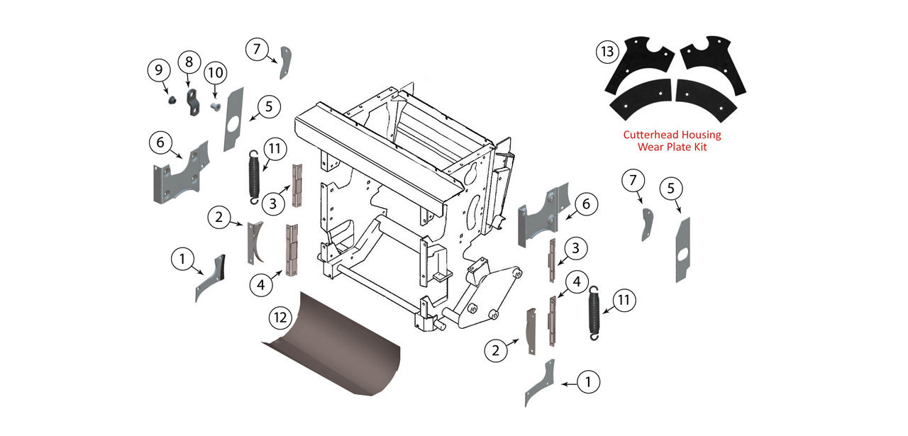 496 Feed Roll Housing Wear Plate Assembly